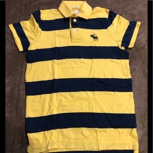 abercrombie kids striped yellow blue polo shirt